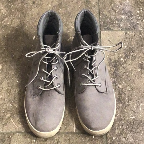 Gray leather Timberland boots, 9/40 - Picture 3 of 16